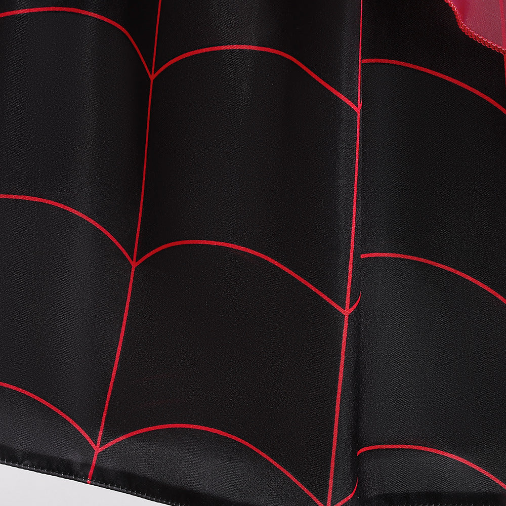 Frocklet Cute Cartoon Print Princess Dress – A-Line Ruffle Tea Length for Girls 63