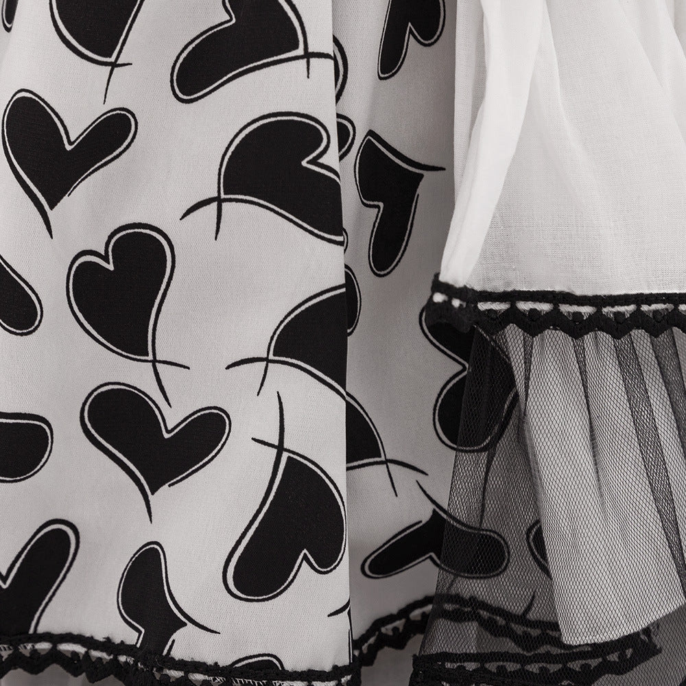 Cartoon Print Puffy Ball Gown Dress - Toddler Party Princess Outfit
