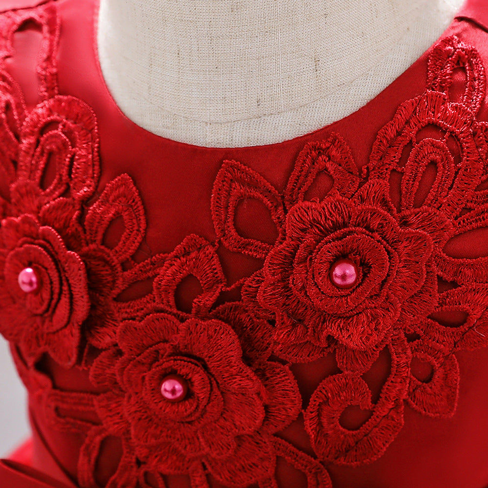 Adorable Bowknot Embroidered Puffy Ball Gown Baby Dress for 9-24 Months