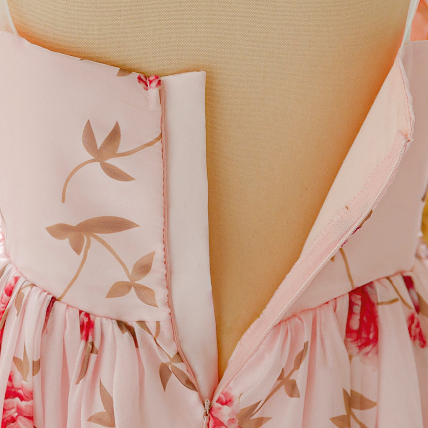 Cute Pink Floral A-Line Maxi Dress for Girls | Party & Celebration Outfit