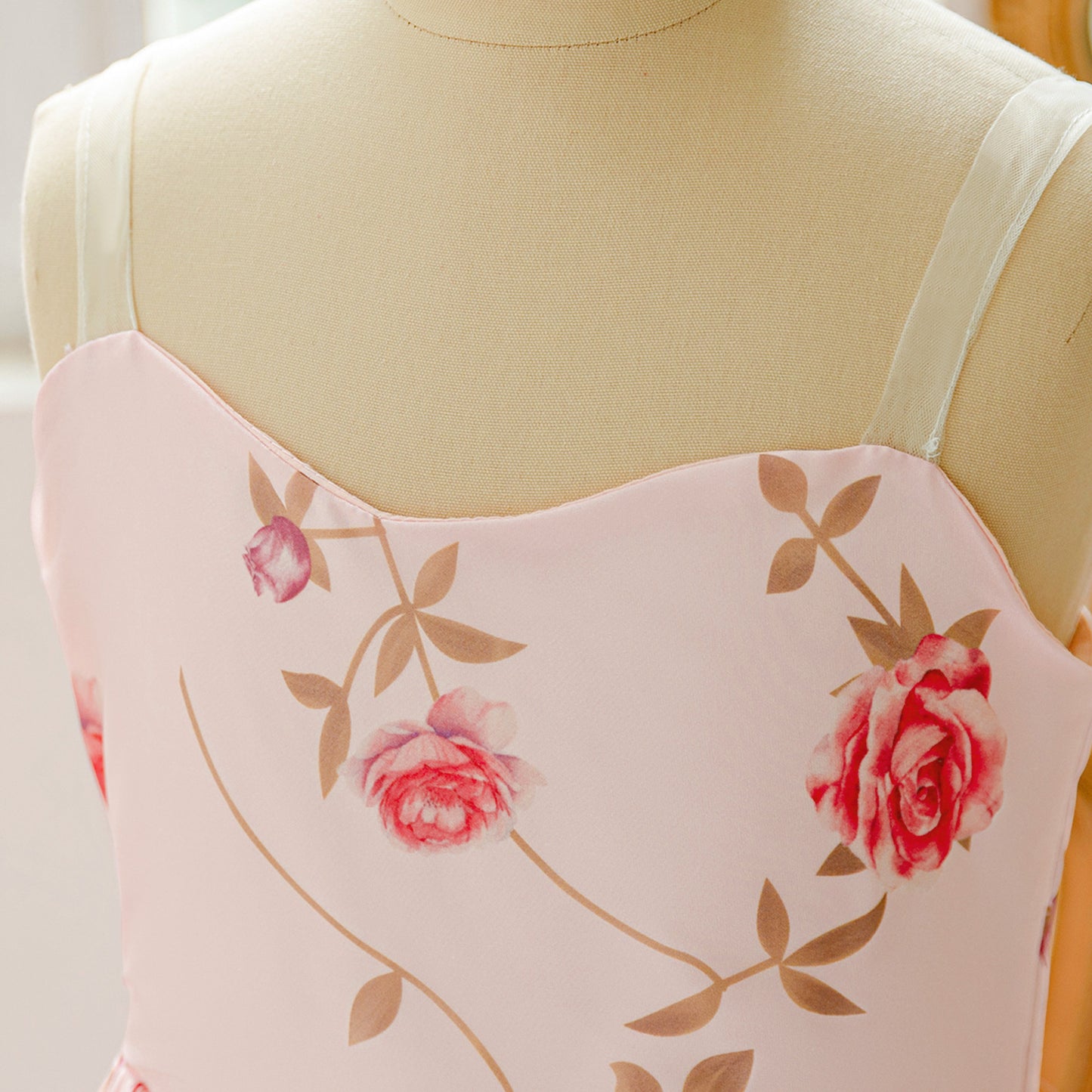 Cute Pink Floral A-Line Maxi Dress for Girls | Party & Celebration Outfit
