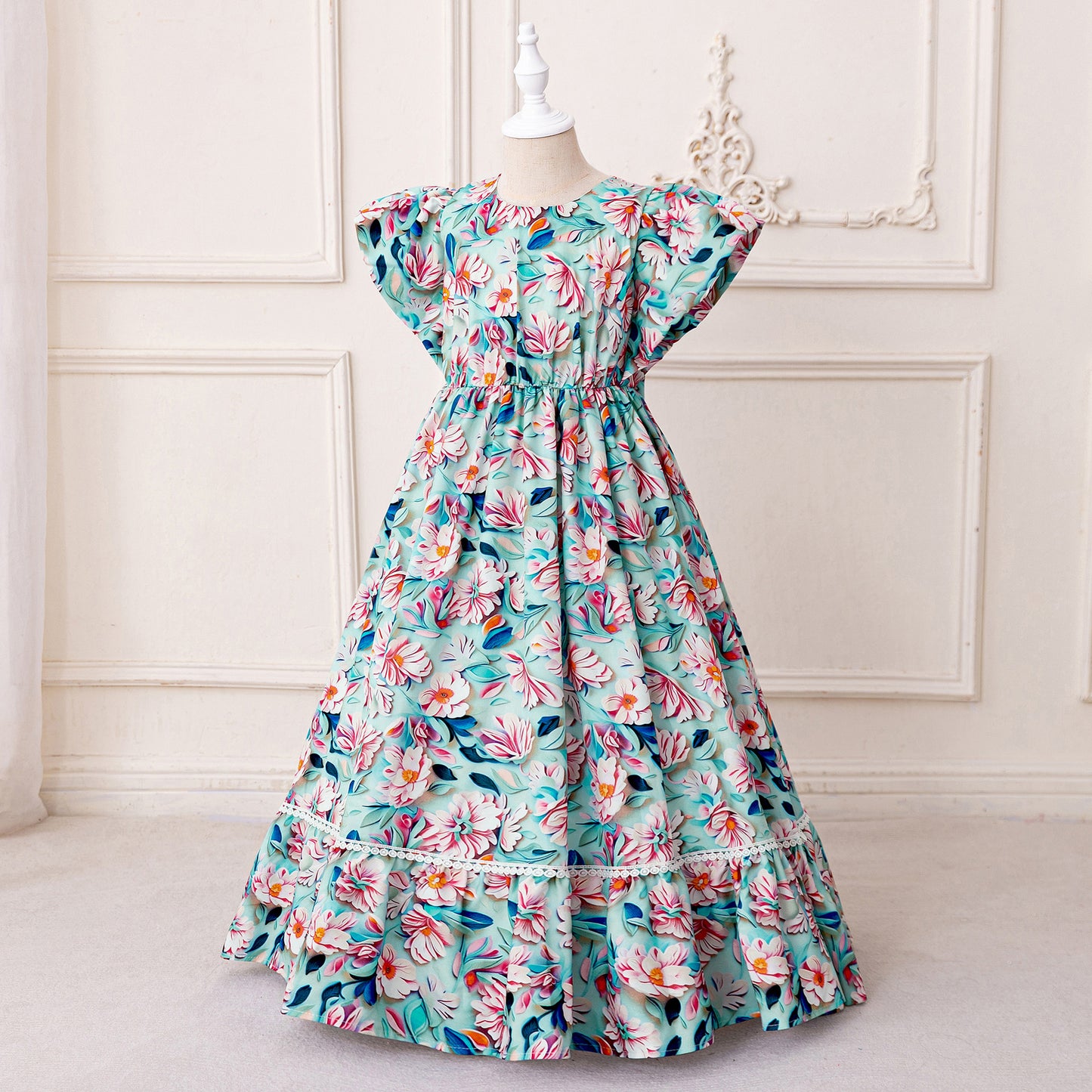 Floral Princess Maxi Dress for Girls | Party & Celebration Long Dress 3-8Y