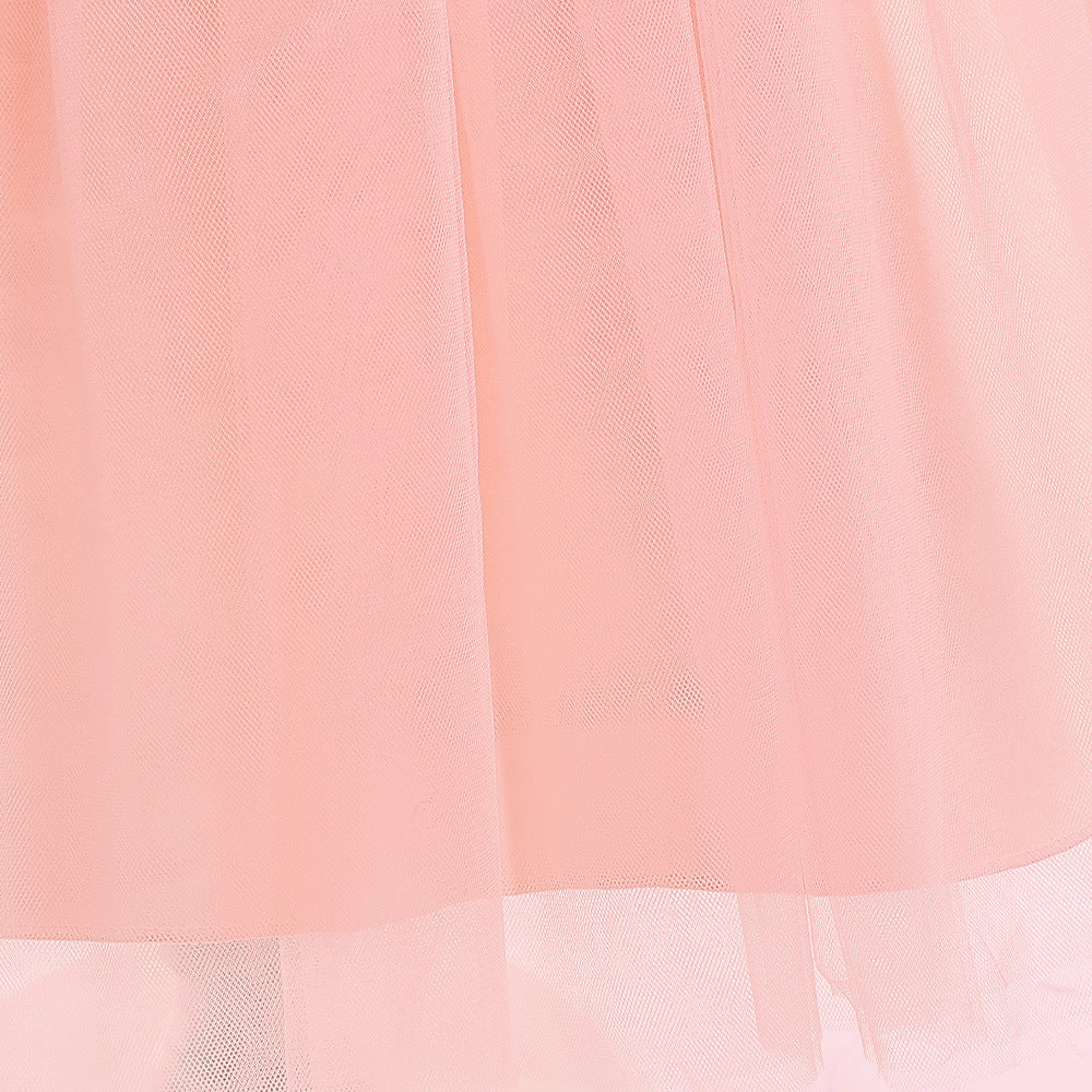 A-line Tulle Princess Dress Set for Girls with Flower & Bow, Ages 3-10
