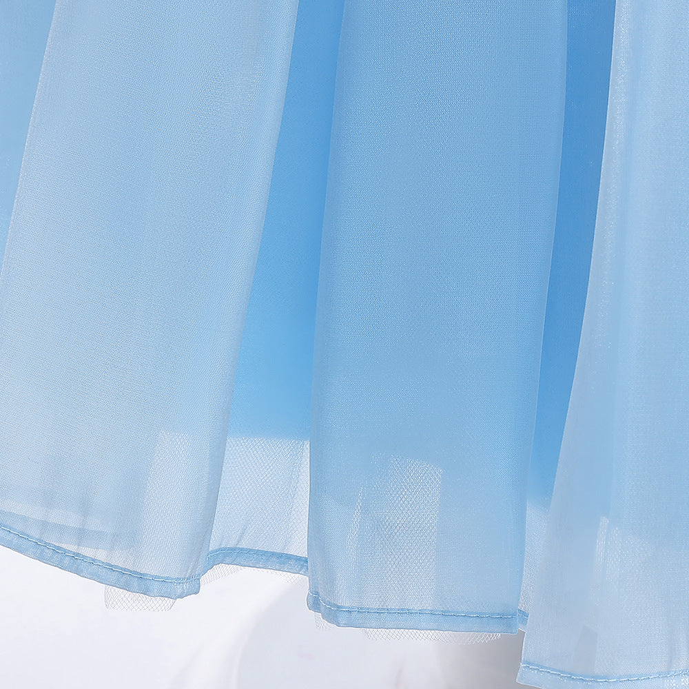 A-Line Ruffle Organza Flower Girl Dress – Cute Tea Length Party Dress for Kids