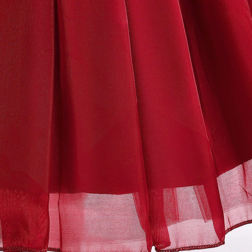A-Line Ruffle Organza Flower Girl Dress – Cute Tea Length Party Dress for Kids