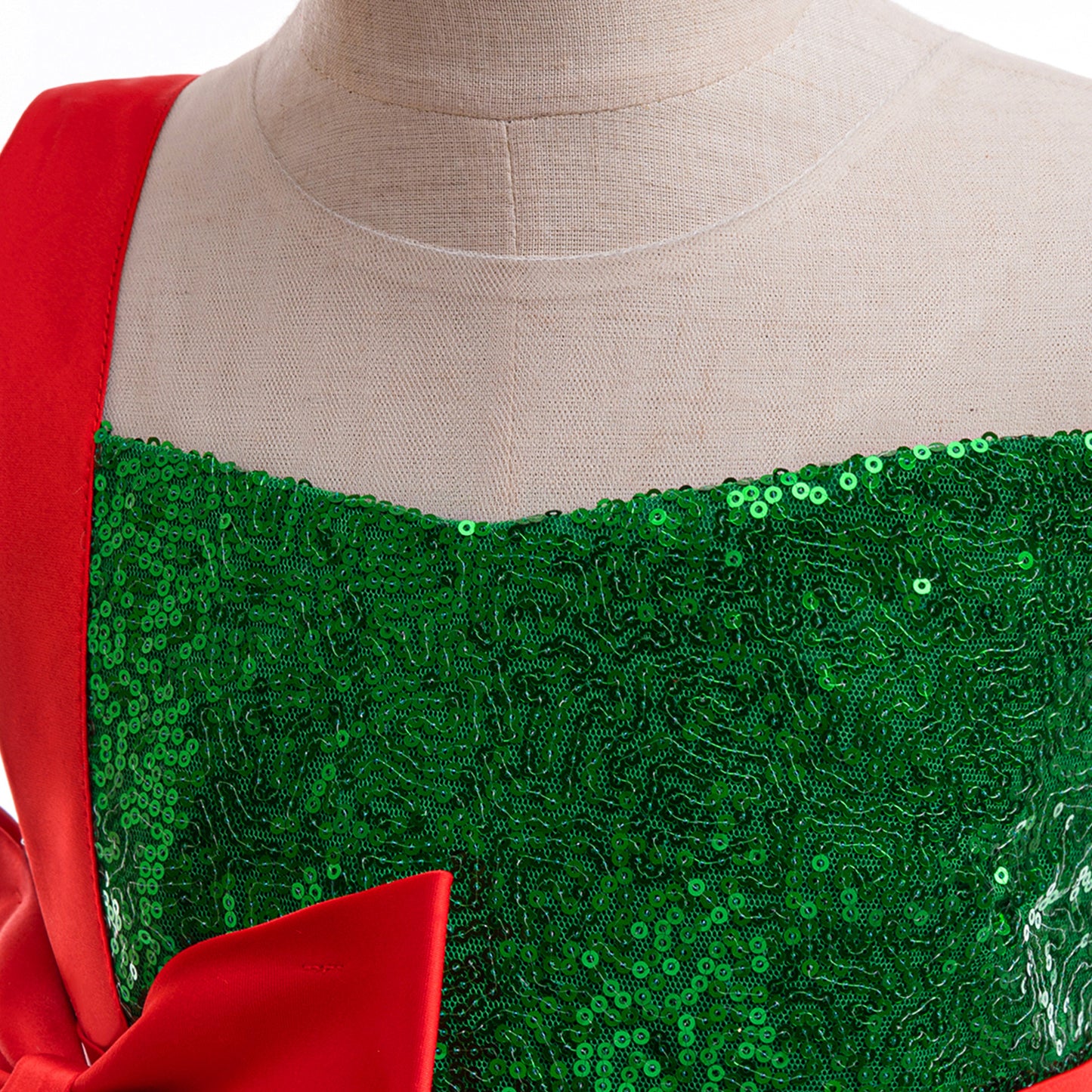 Green Sequin A-Line Princess Dress for Girls, Bowknot | Cute Occasion Dress