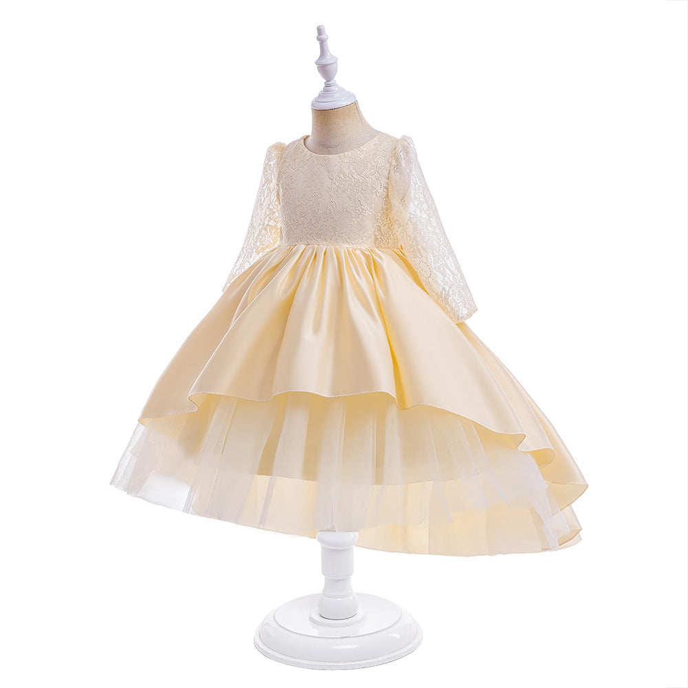 Adorable High-Low Lace Princess Dress for Girls | Cute Flower Girl & Party Wear