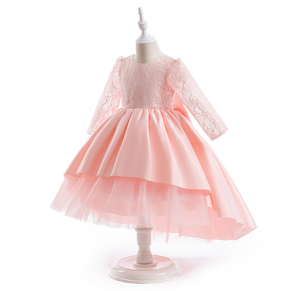 Adorable High-Low Lace Princess Dress for Girls | Cute Flower Girl & Party Wear