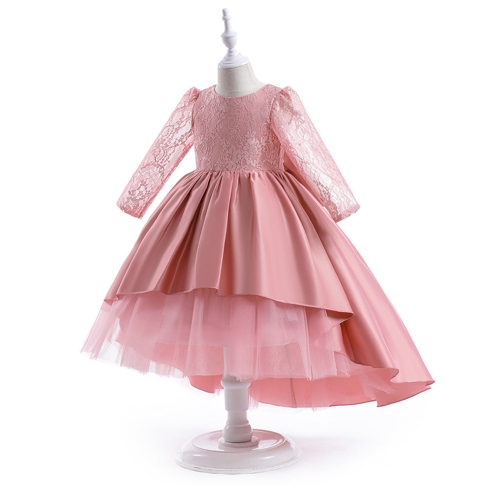 Adorable High-Low Lace Princess Dress for Girls | Cute Flower Girl & Party Wear