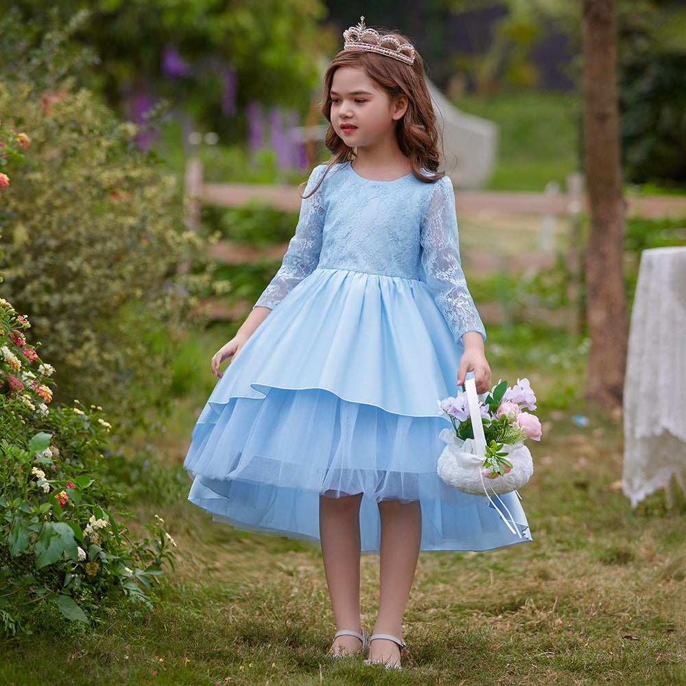 Adorable High-Low Lace Princess Dress for Girls | Cute Flower Girl & Party Wear