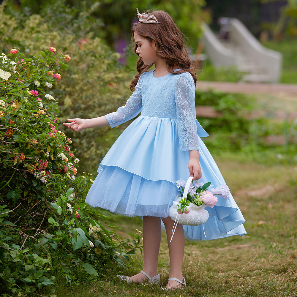 Adorable High-Low Lace Princess Dress for Girls | Cute Flower Girl & Party Wear