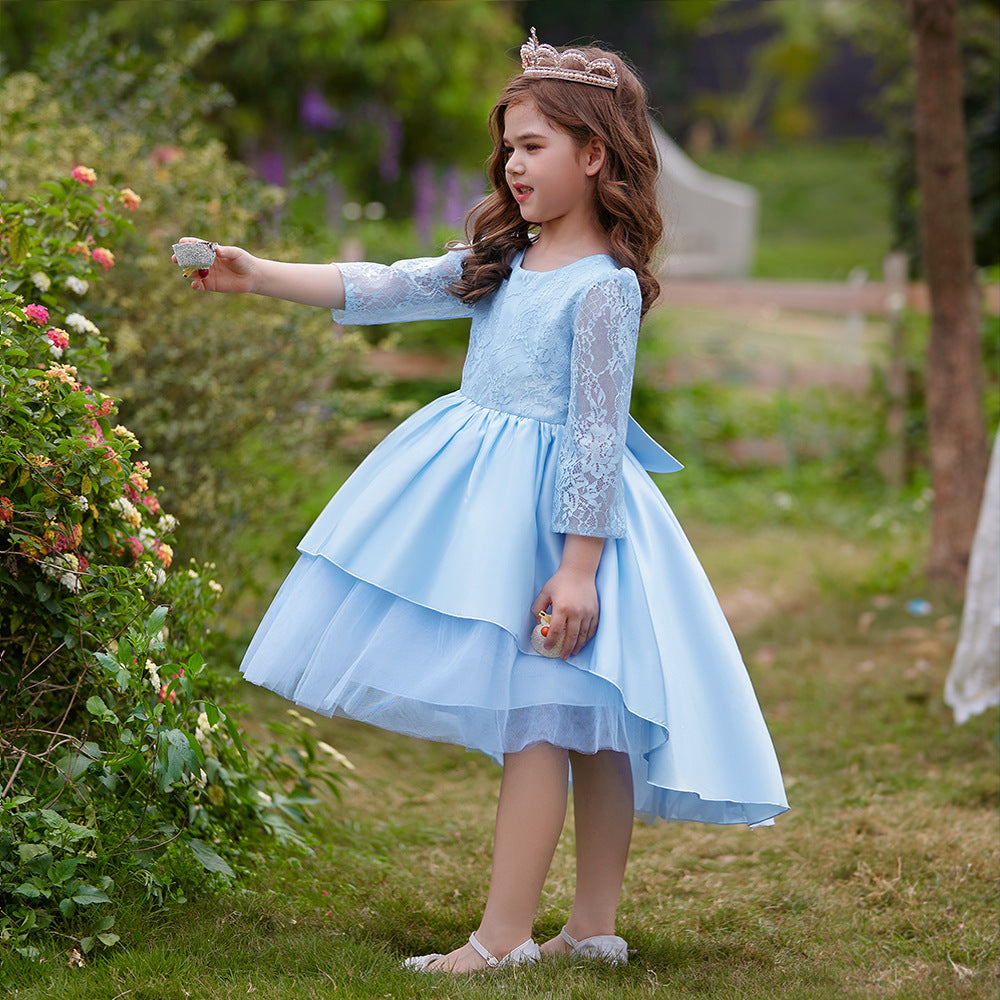 Adorable High-Low Lace Princess Dress for Girls | Cute Flower Girl & Party Wear