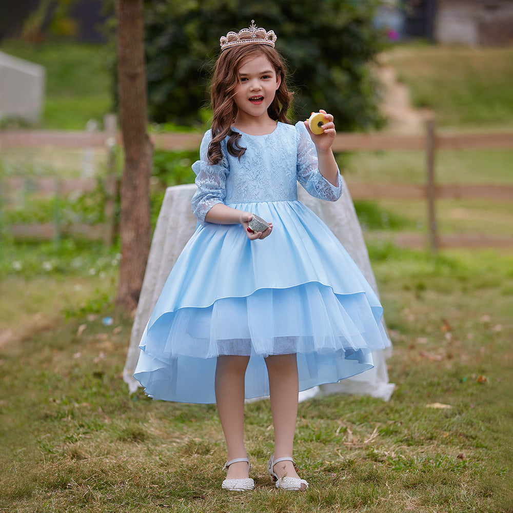 Adorable High-Low Lace Princess Dress for Girls | Cute Flower Girl & Party Wear
