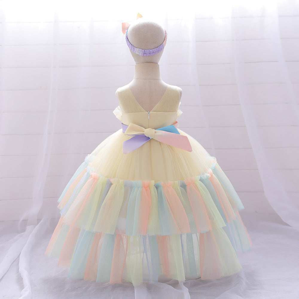 Cute High-Low Tulle Ball Gown for Baby Girls | Puffy Princess Dress 9-24M