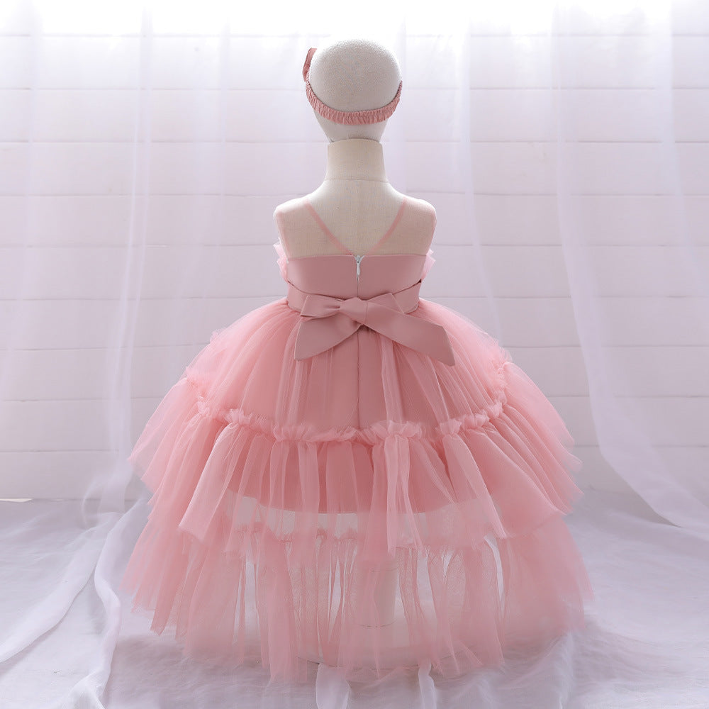 Cute High-Low Tulle Ball Gown for Baby Girls | Puffy Princess Dress 9-24M