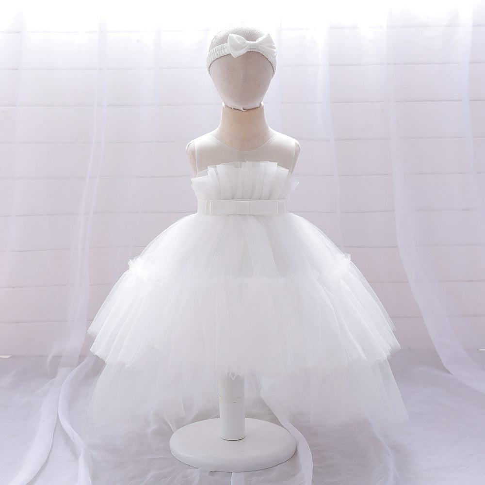 Cute High-Low Tulle Ball Gown for Baby Girls | Puffy Princess Dress 9-24M