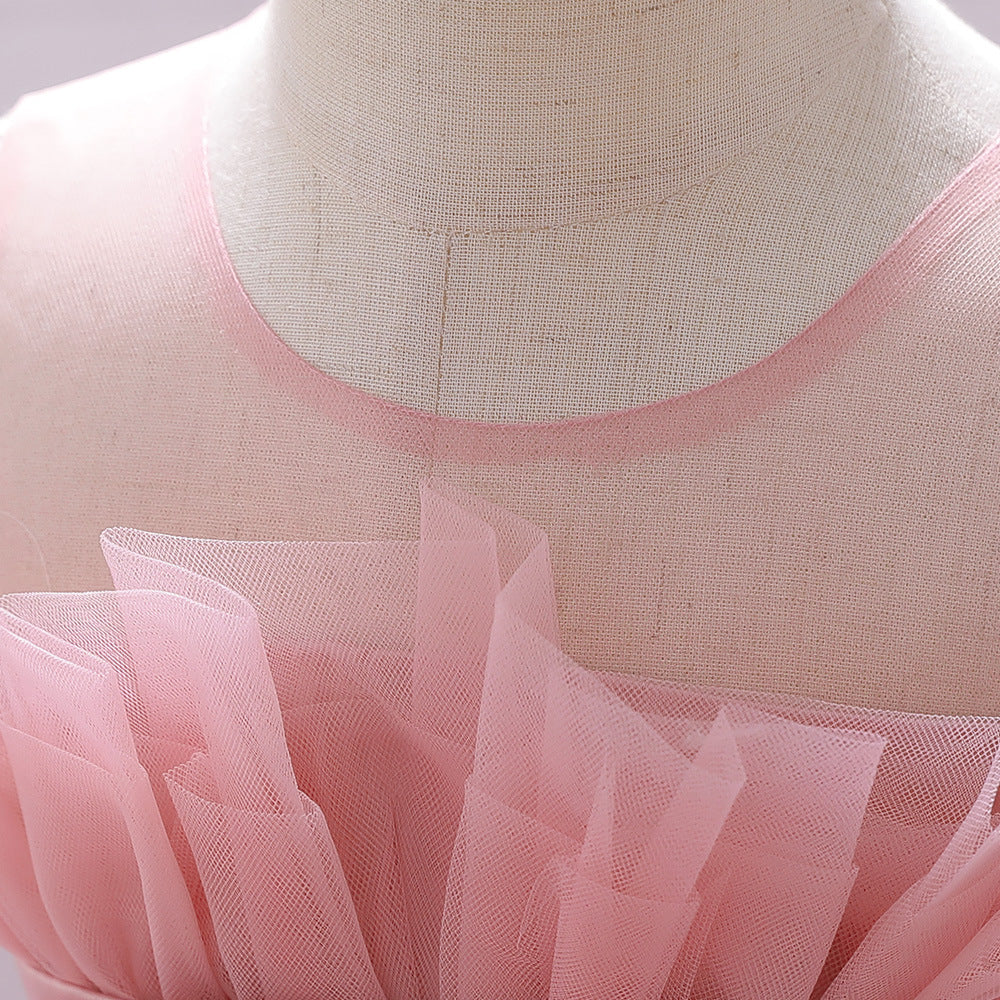 Cute High-Low Tulle Ball Gown for Baby Girls | Puffy Princess Dress 9-24M