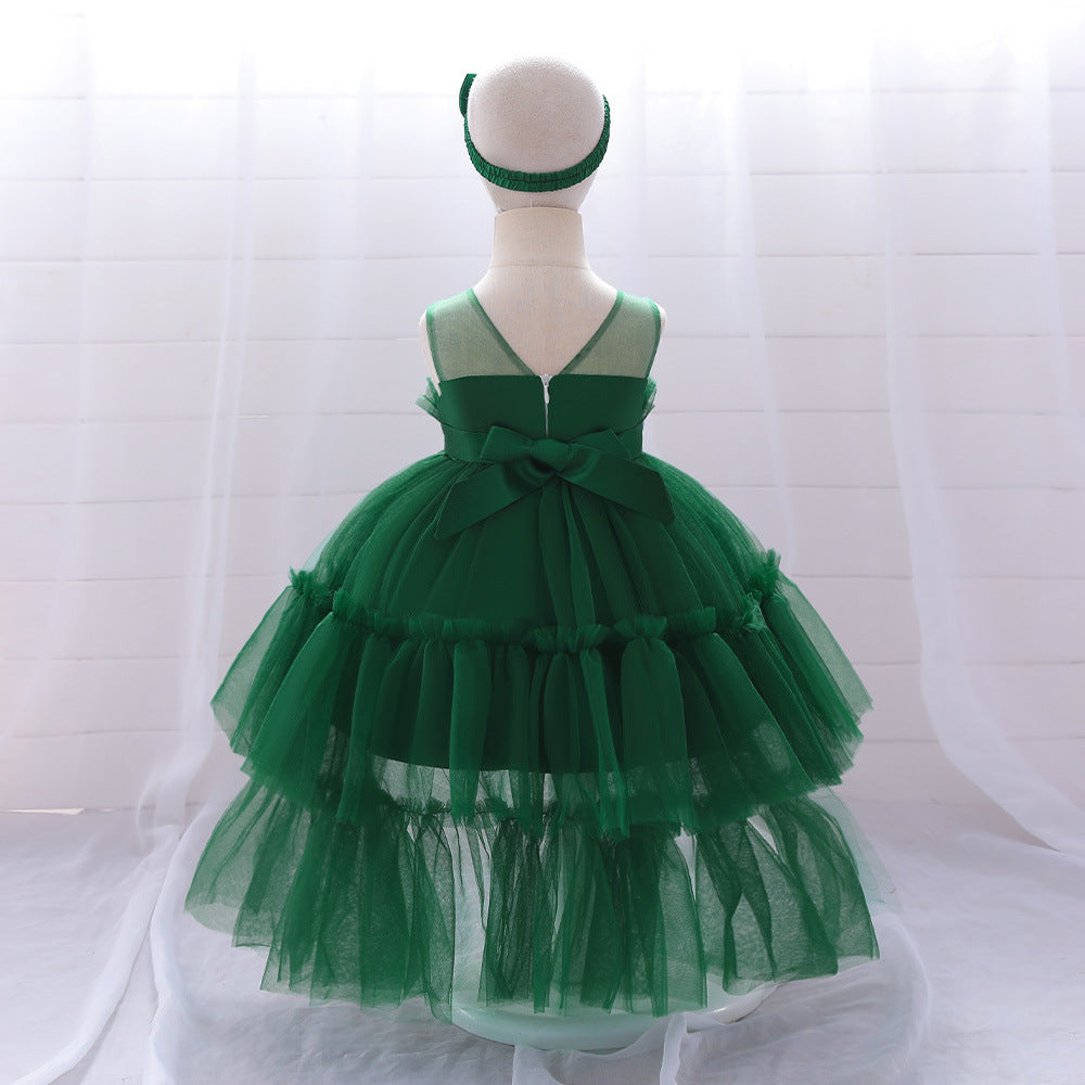 Cute High-Low Tulle Ball Gown for Baby Girls | Puffy Princess Dress 9-24M