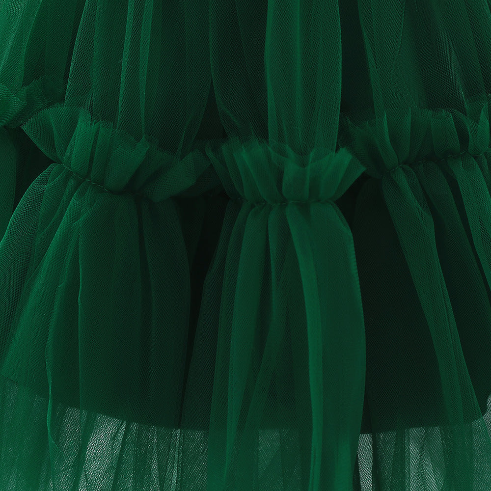 Cute High-Low Tulle Ball Gown for Baby Girls | Puffy Princess Dress 9-24M