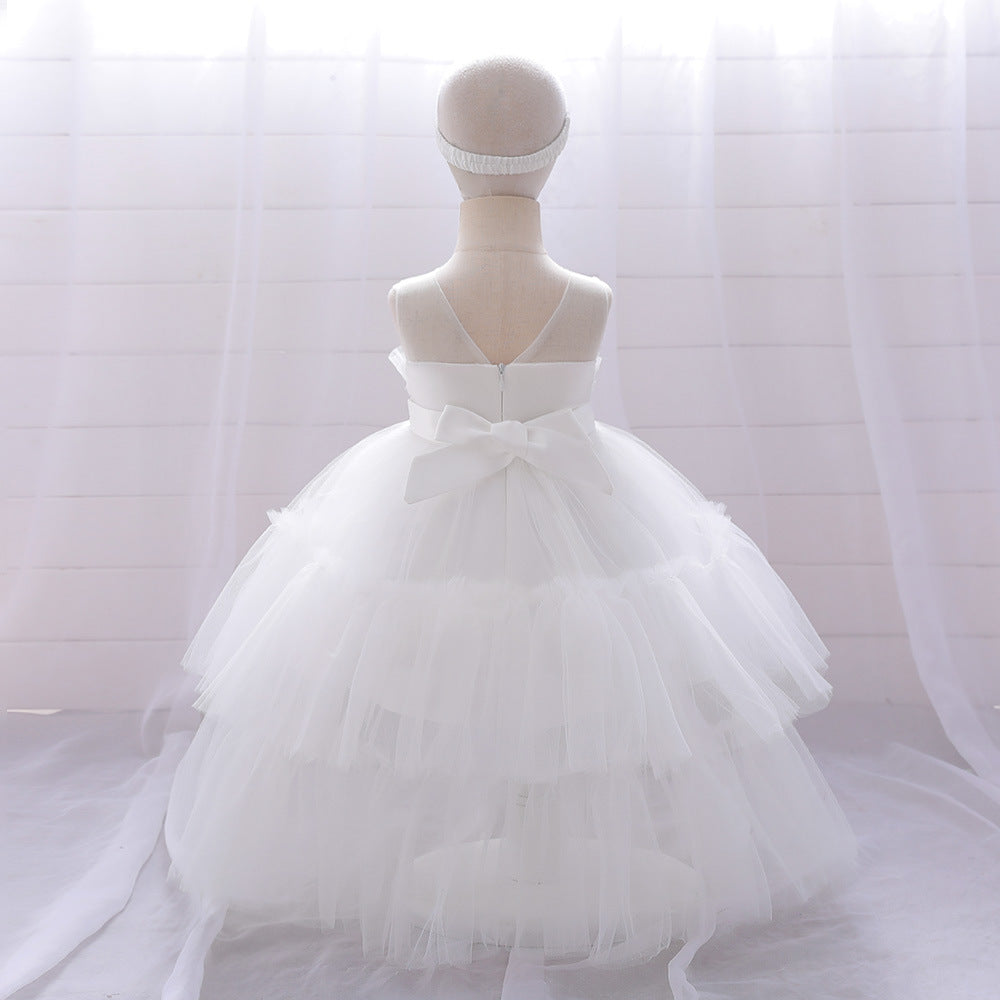 Cute High-Low Tulle Ball Gown for Baby Girls | Puffy Princess Dress 9-24M
