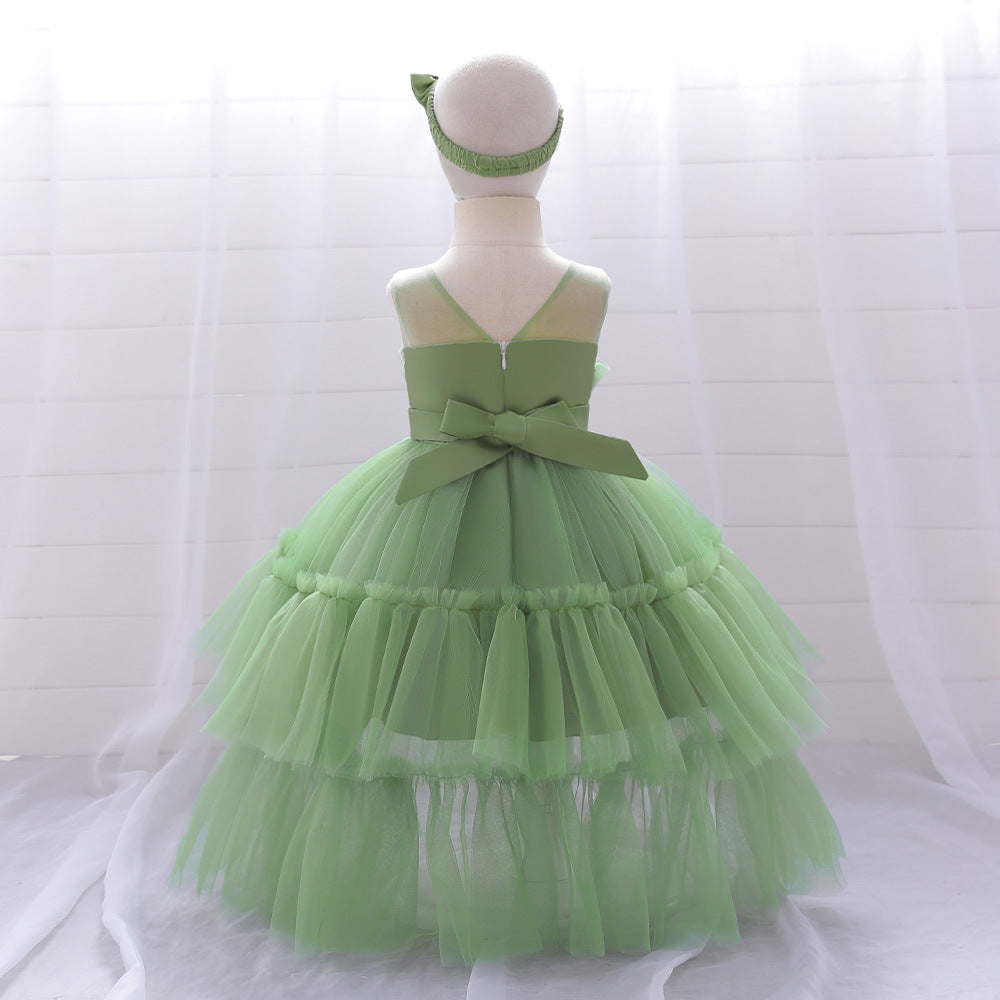 Cute High-Low Tulle Ball Gown for Baby Girls | Puffy Princess Dress 9-24M