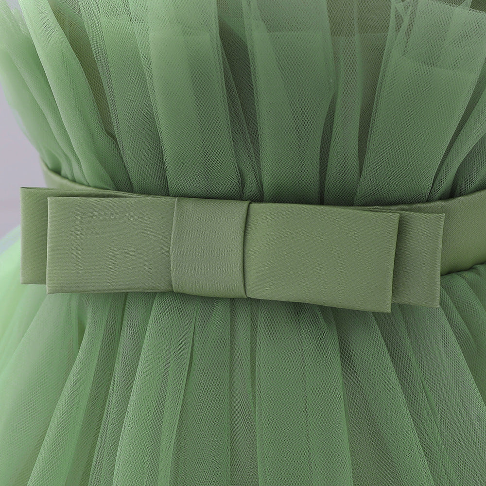 Cute High-Low Tulle Ball Gown for Baby Girls | Puffy Princess Dress 9-24M