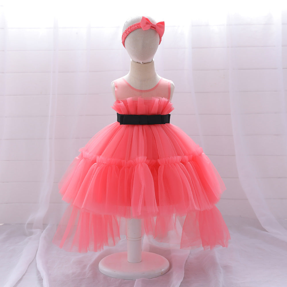 Cute High-Low Tulle Ball Gown for Baby Girls | Puffy Princess Dress 9-24M
