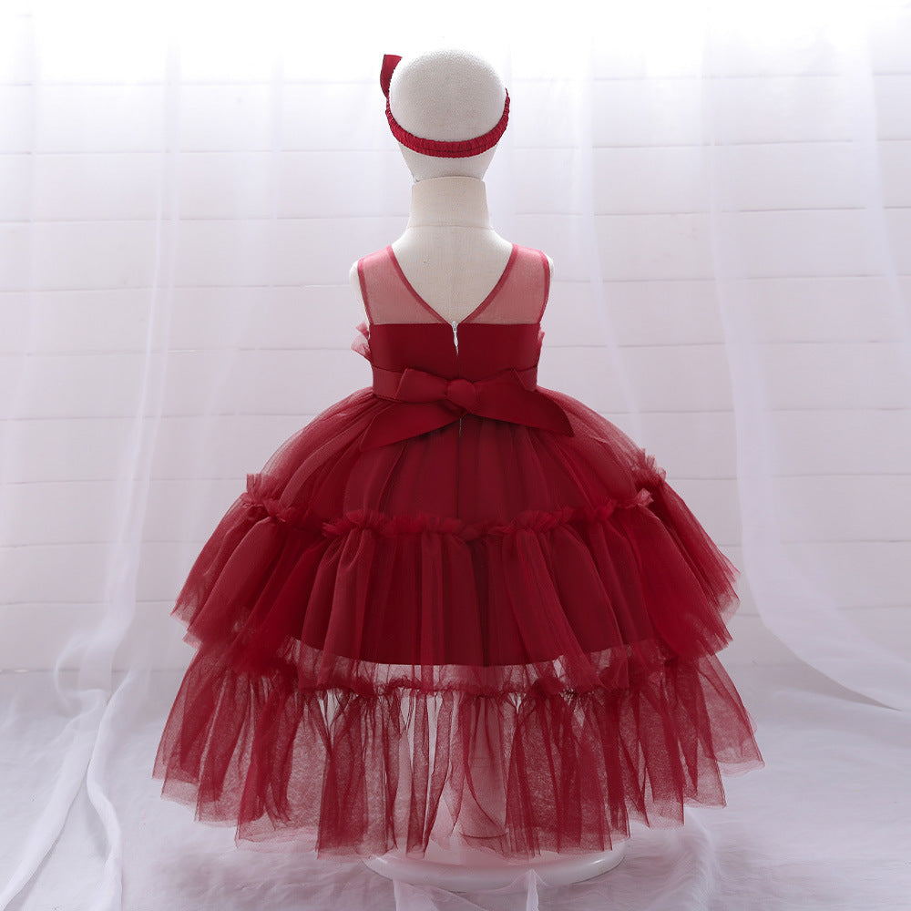 Cute High-Low Tulle Ball Gown for Baby Girls | Puffy Princess Dress 9-24M