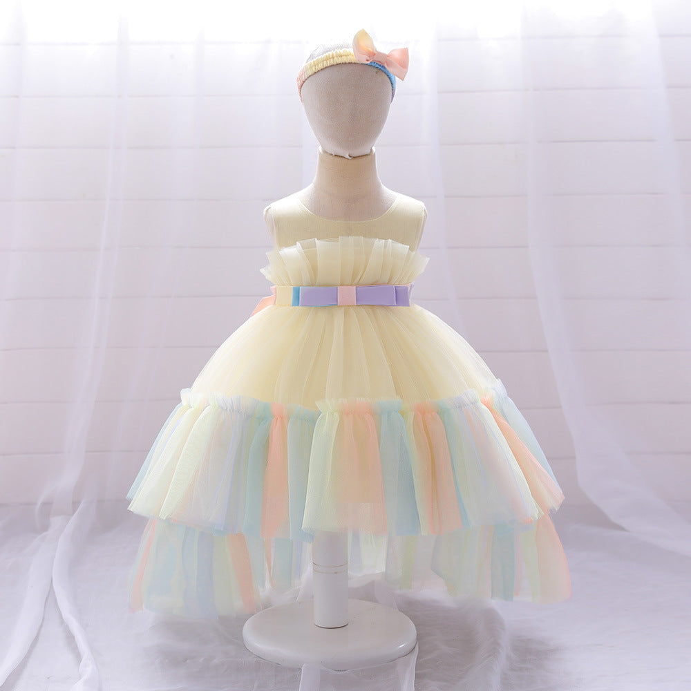 Cute High-Low Tulle Ball Gown for Baby Girls | Puffy Princess Dress 9-24M