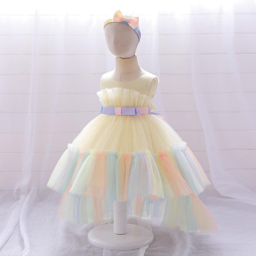 Cute High-Low Tulle Ball Gown for Baby Girls | Puffy Princess Dress 9-24M