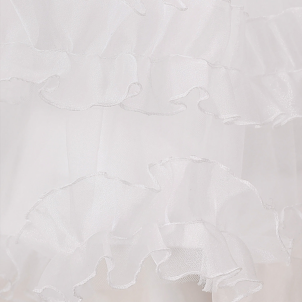 Frocklet High-Low White A-Line Tulle Princess Dress for Girls, Ages 3-10 | Party & Formal 7