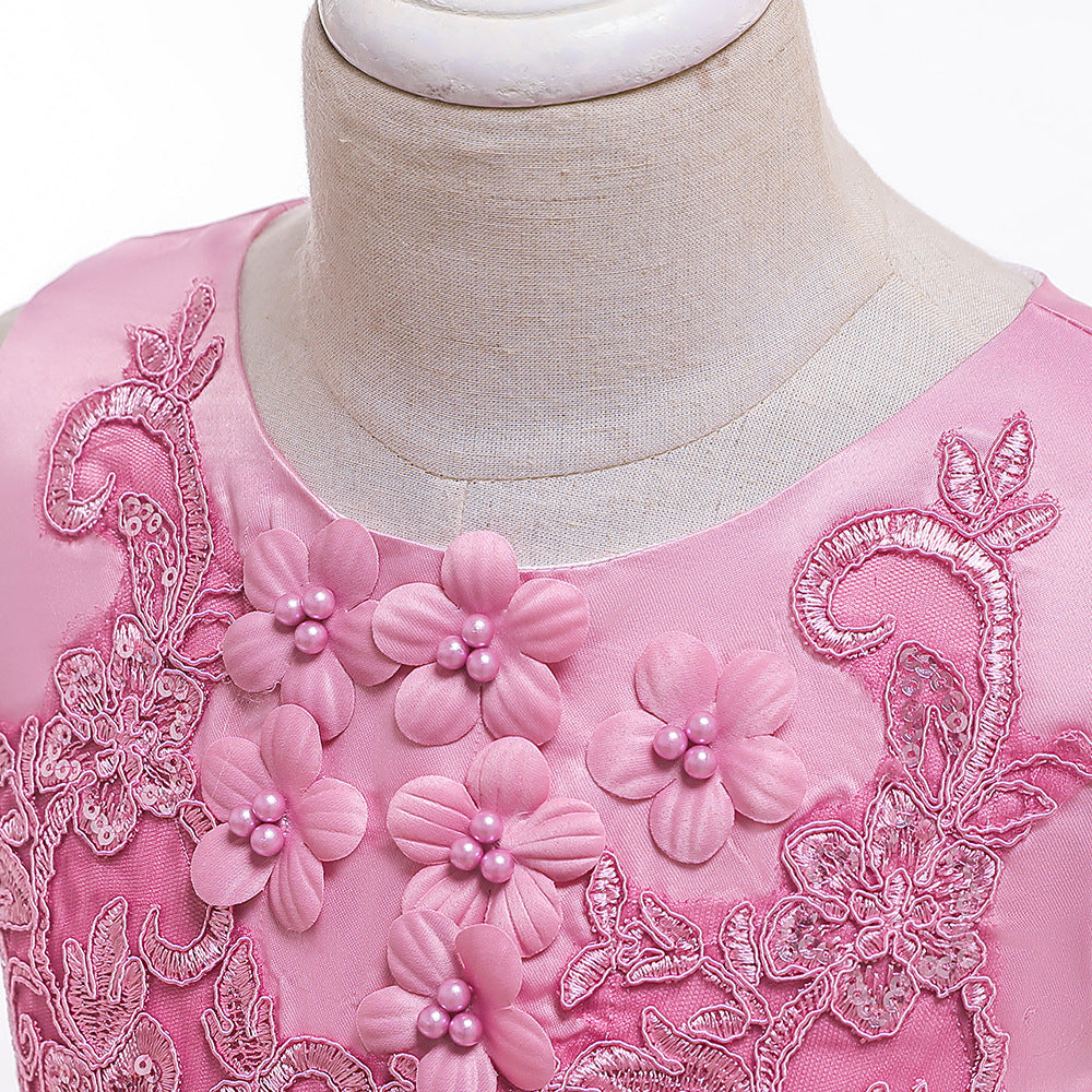 Cute Puffy Lace Flower Girl Dress – Kids Ball Gown for Parties & Weddings