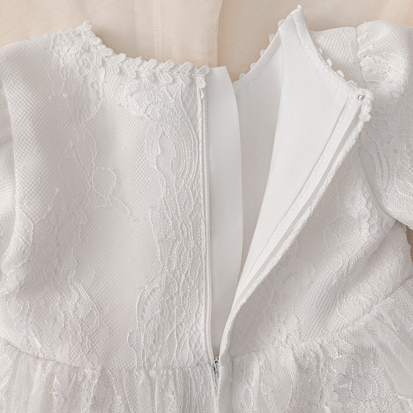 Frocklet Adorable Lace Flower Girl & Christening Dress – Tea Length for 0-3 Years 3