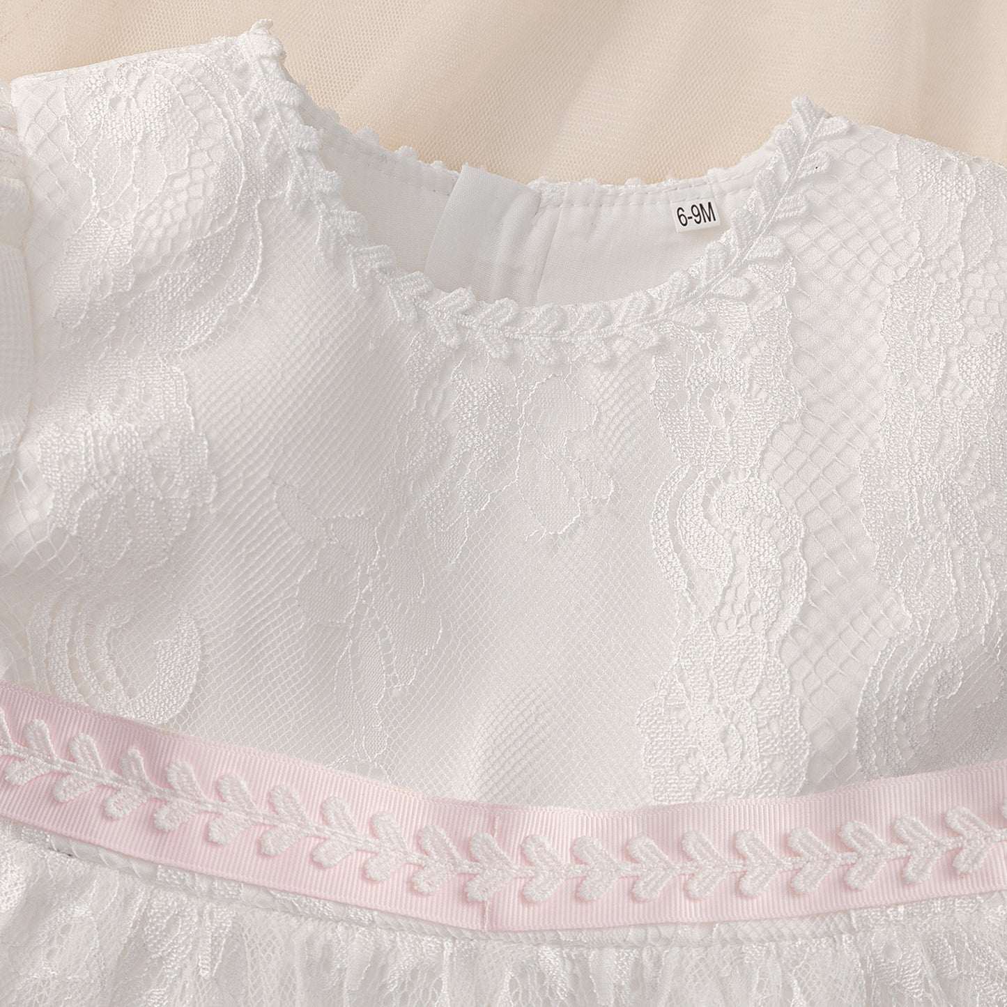 Frocklet Adorable Lace Flower Girl & Christening Dress – Tea Length for 0-3 Years 5