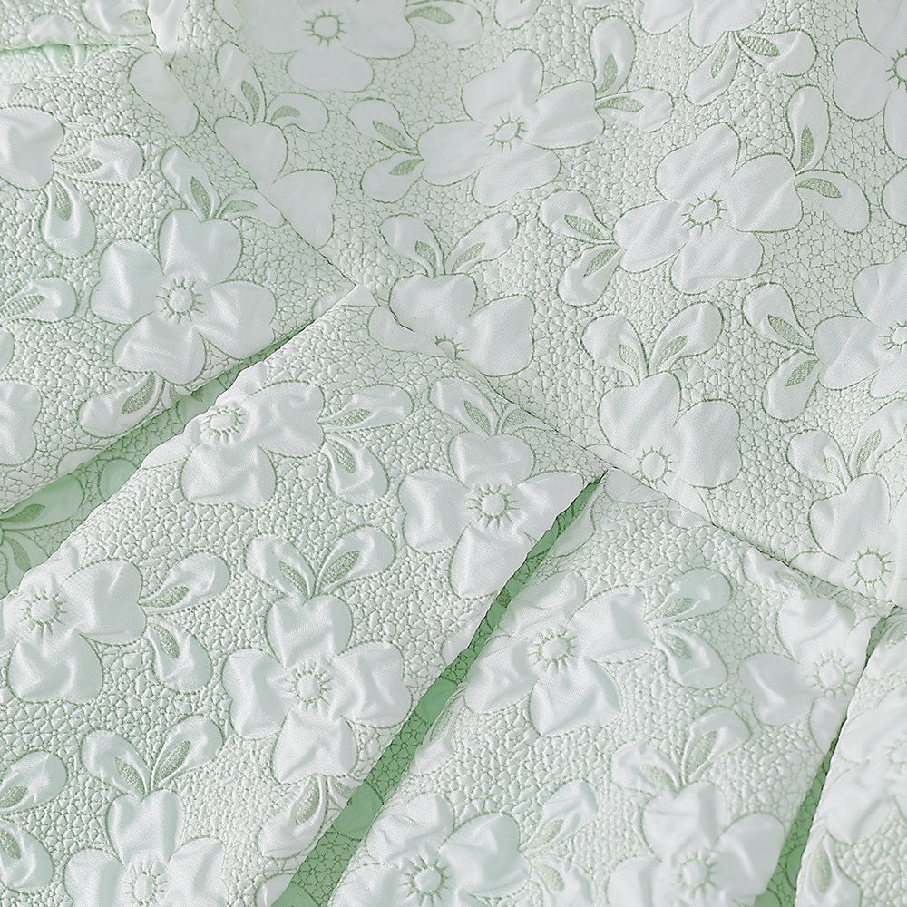 Light Green A-Line Princess Dress for Girls | Puff Sleeve Flower Girl Outfit