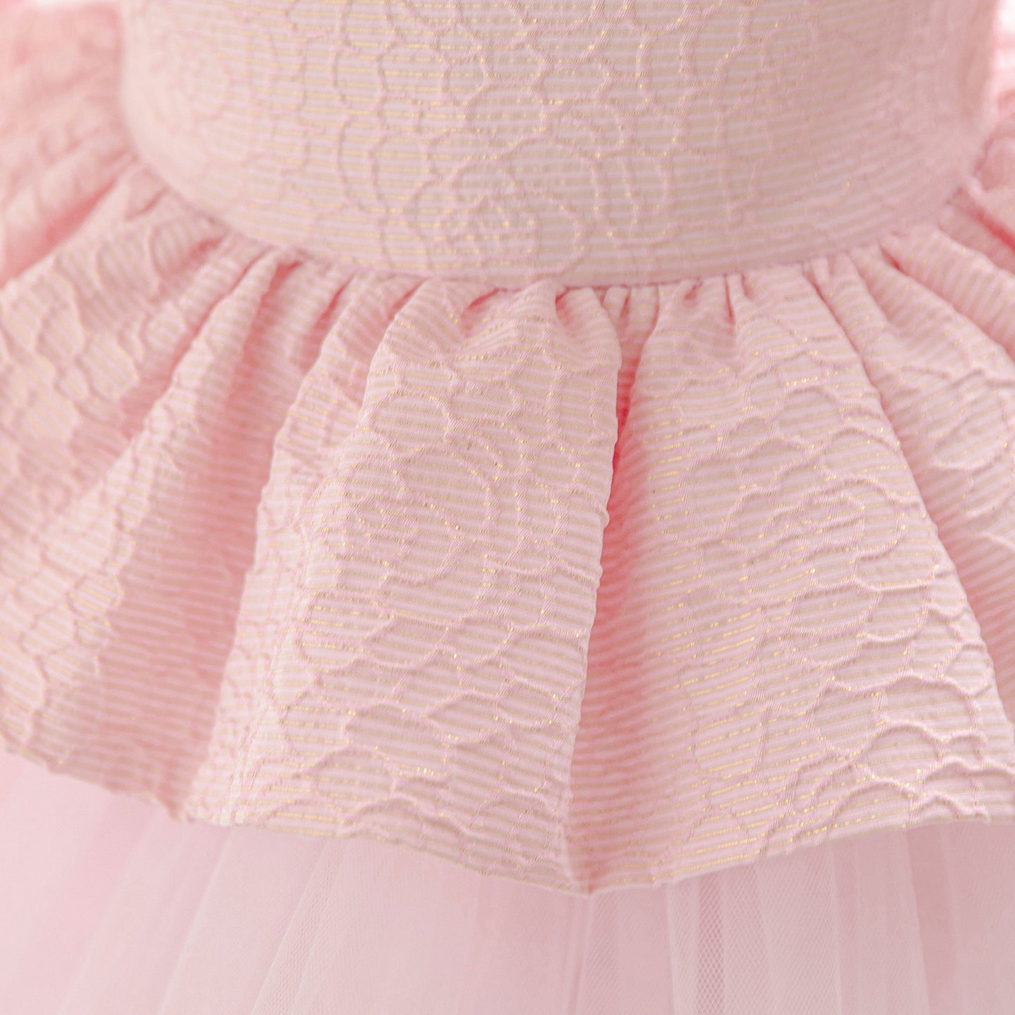 Cute Light Pink Off-Shoulder Puffy Princess Dress for Toddlers – Party & Wedding Outfit