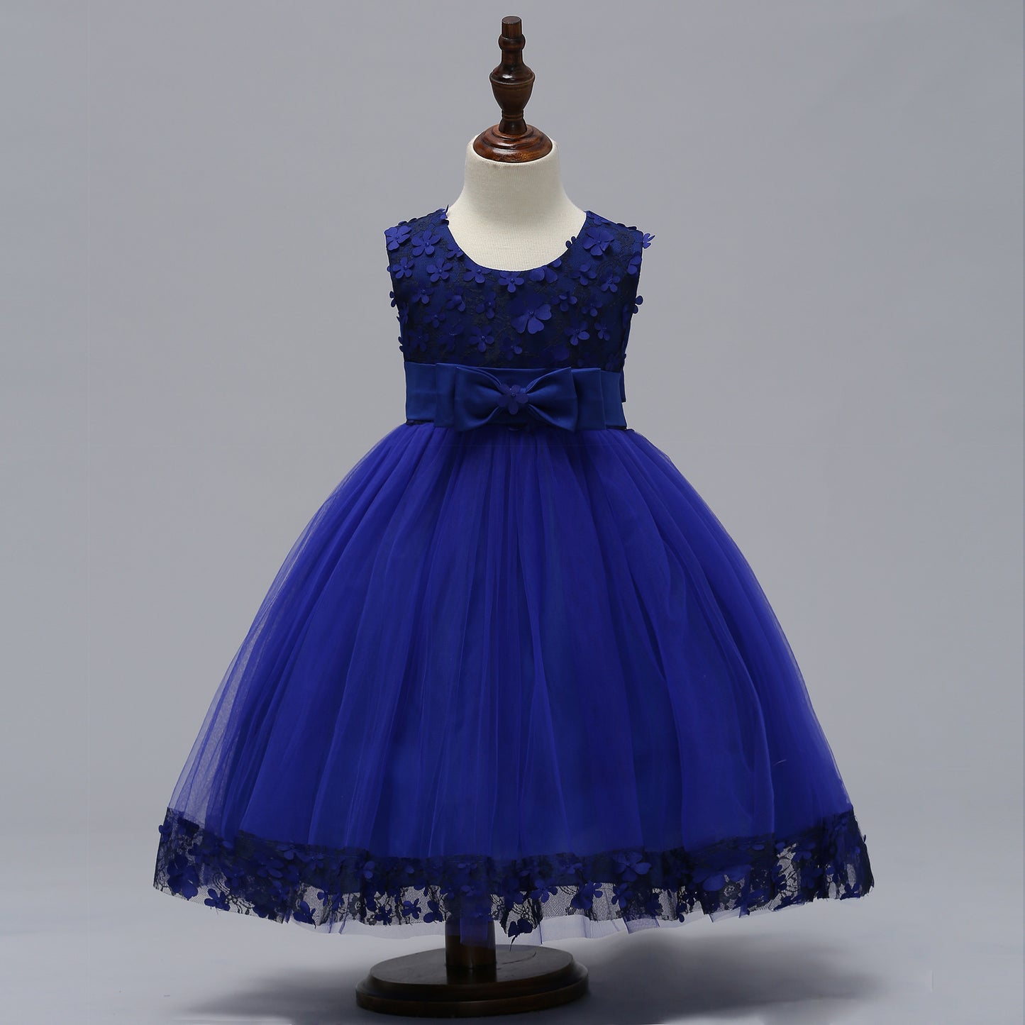 A-Line Mesh Flower Girl Dress – Cute Knee-Length Party Outfit for Kids