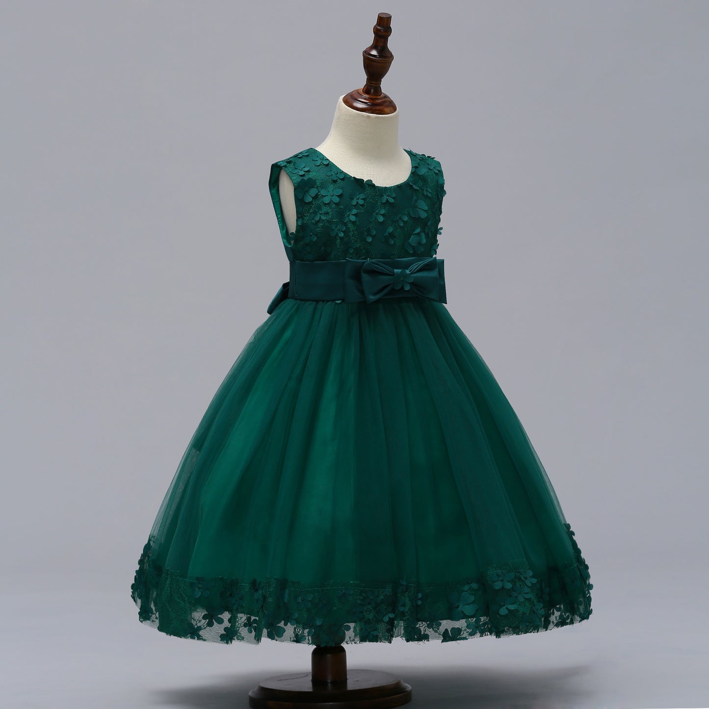 A-Line Mesh Flower Girl Dress – Cute Knee-Length Party Outfit for Kids