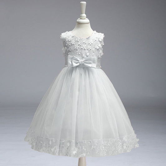 Frocklet A-Line Mesh Flower Girl Dress – Cute Knee-Length Party Outfit for Kids 6