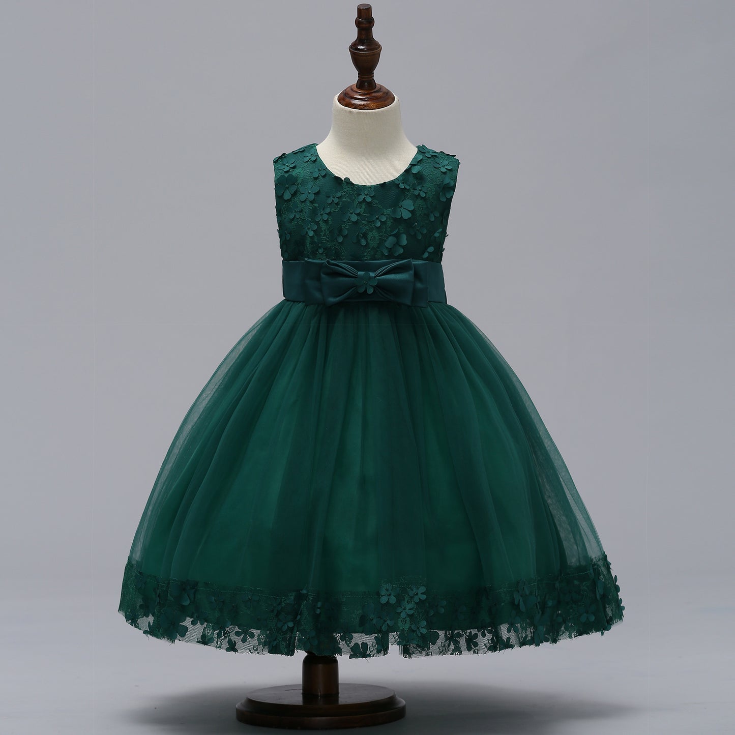 A-Line Mesh Flower Girl Dress – Cute Knee-Length Party Outfit for Kids