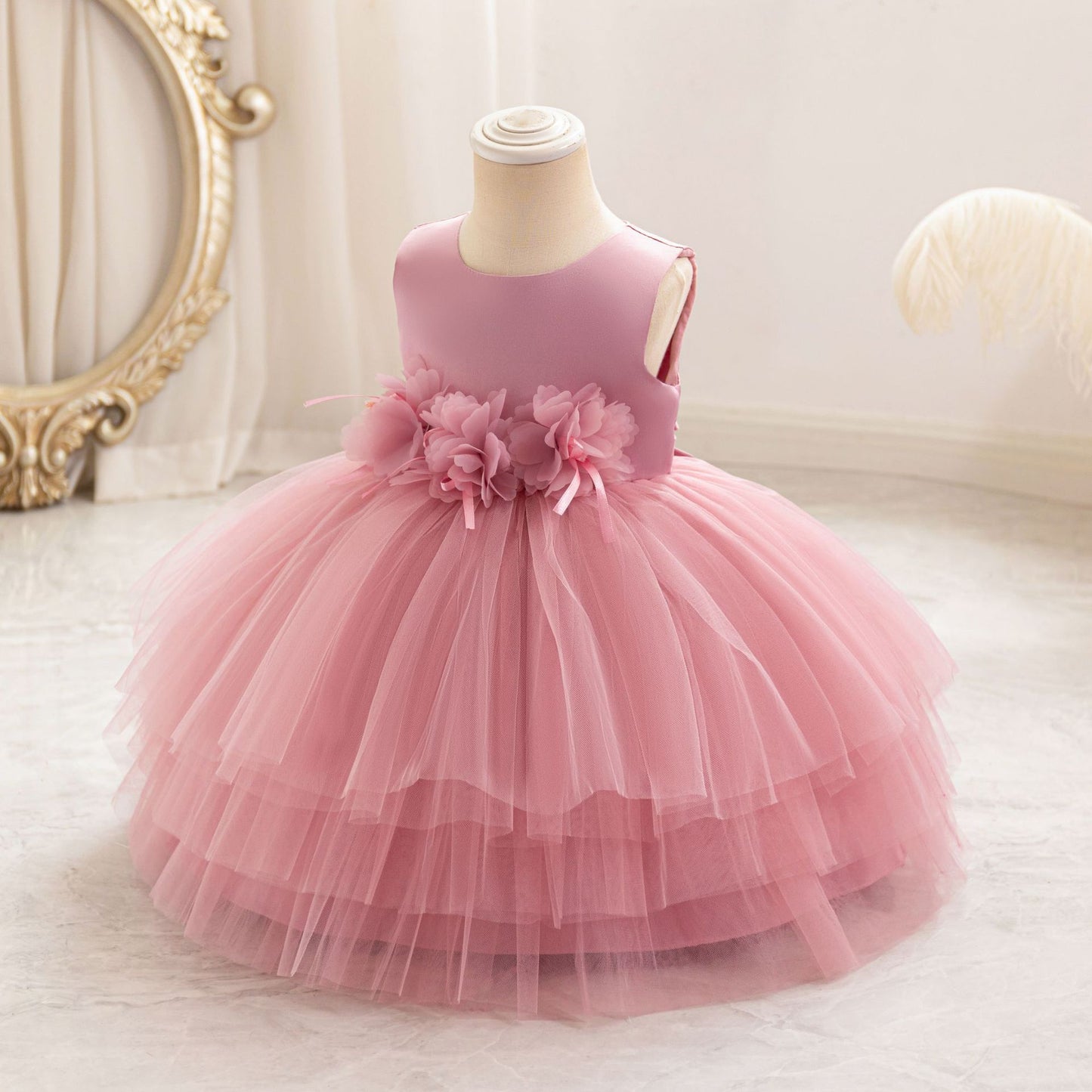 Cute Puffy Mesh Princess Dress for Little Girls – Ball Gown Party & Flower Girl Attire