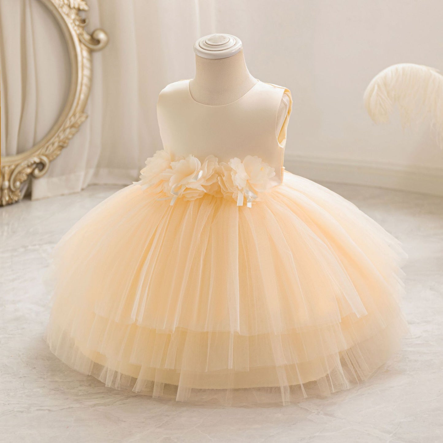Cute Puffy Mesh Princess Dress for Little Girls – Ball Gown Party & Flower Girl Attire
