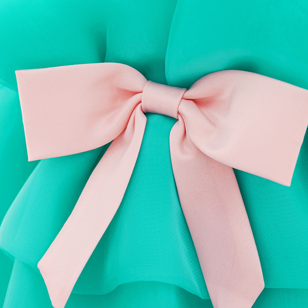 Mint Green Off Shoulder Tulle Flower Girl Dress – Cute & Playful Party Princess Outfit