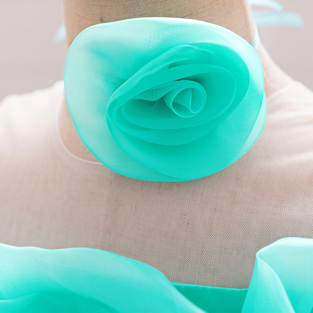 Mint Green Off Shoulder Tulle Flower Girl Dress – Cute & Playful Party Princess Outfit