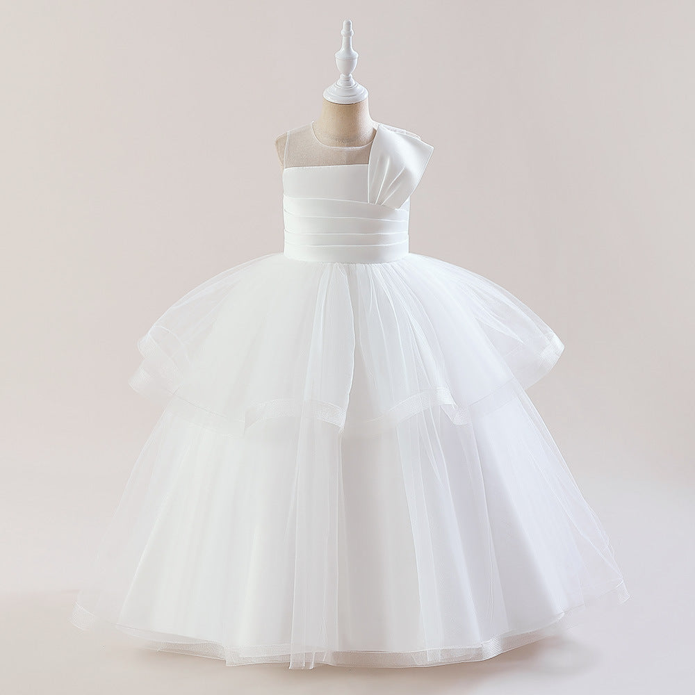 Off Shoulder Tiered Maxi Dress for Girls - A-line Party & Flower Girl Gown