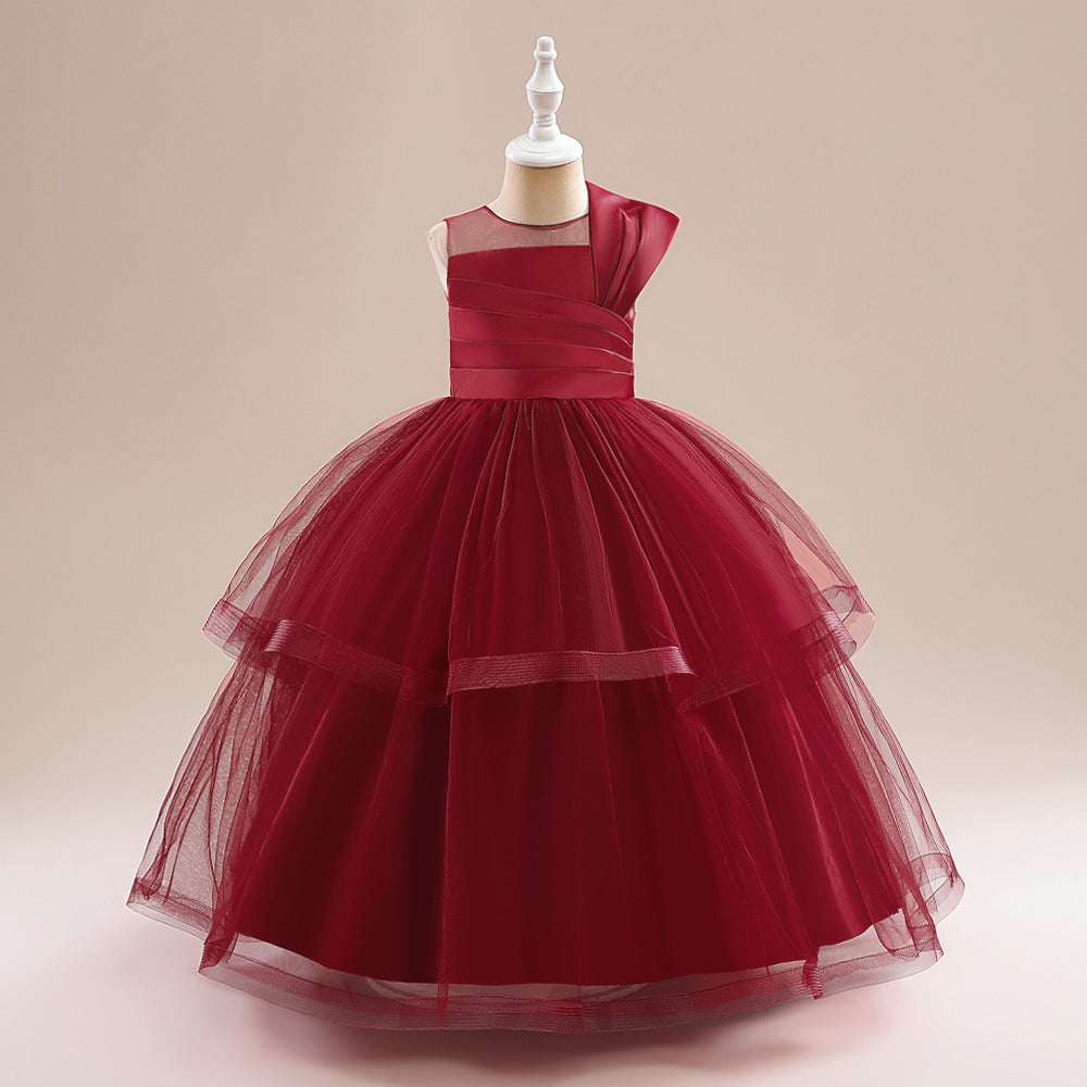 Off Shoulder Tiered Maxi Dress for Girls - A-line Party & Flower Girl Gown