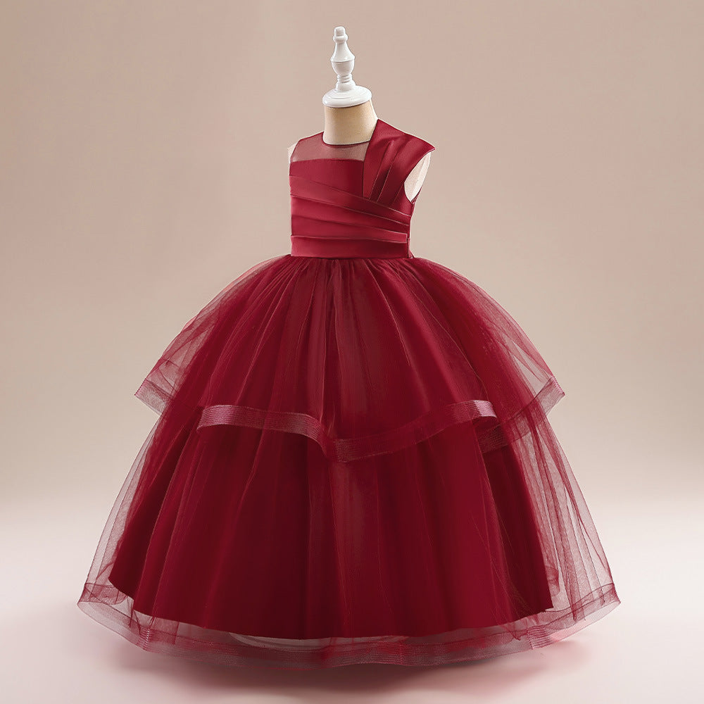 Off Shoulder Tiered Maxi Dress for Girls - A-line Party & Flower Girl Gown