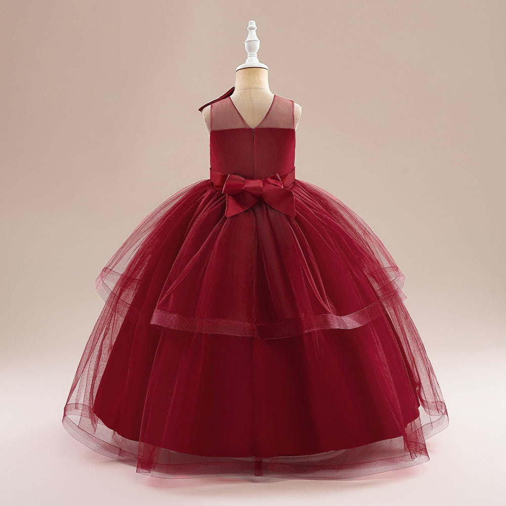 Off Shoulder Tiered Maxi Dress for Girls - A-line Party & Flower Girl Gown