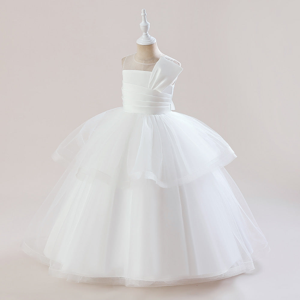 Off Shoulder Tiered Maxi Dress for Girls - A-line Party & Flower Girl Gown