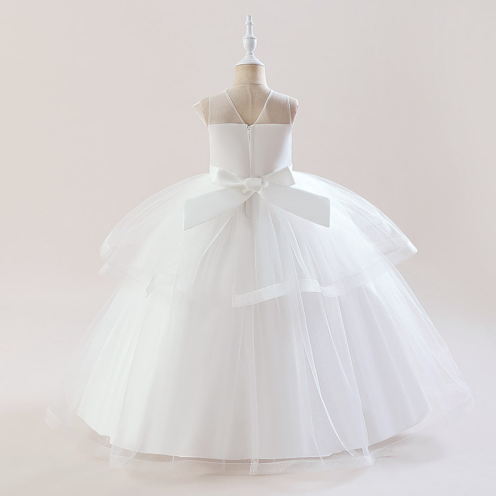 Off Shoulder Tiered Maxi Dress for Girls - A-line Party & Flower Girl Gown